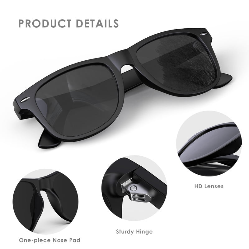 KALIYADI Polarized Sunglasses for Men Women,Retro Matte Finish UV400 Protection Sun Glasses,HD True Color Lens for Driving Fishing WMS22-1-1-1