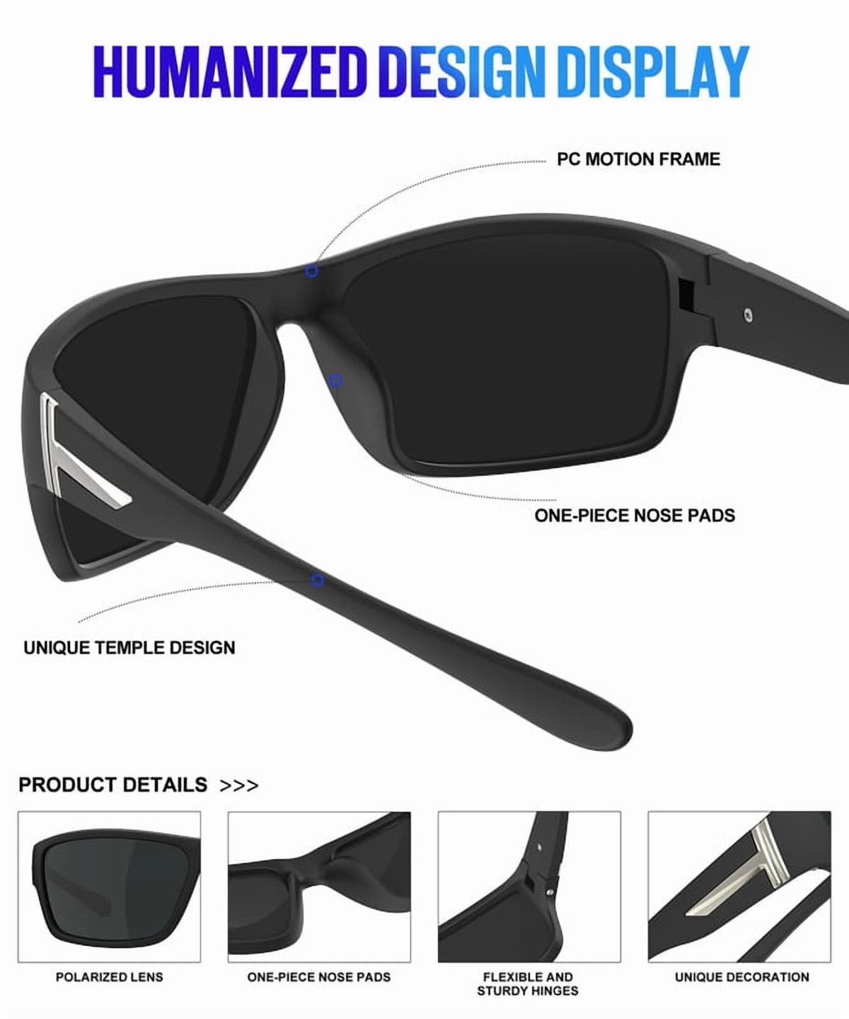 KALIYADI Polarized-Sunglasses Men Sports Sun-Glasses: Men Polarized Sunglasses Women UV400 Protection for Fishing Golf WMKA122-1-3-5