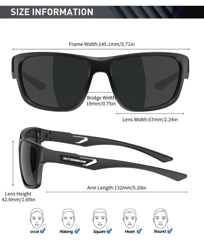 KALIYADI Sports Sunglasses for Men,Polarized Sun Glasses Cycling Running Sunglasses with UV400 Protection WMKA150-2-4-5