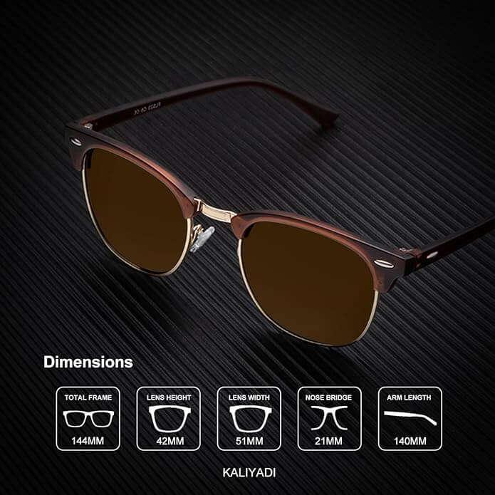 Semi-Rimless Frame Sunglasses S23-1-5-6