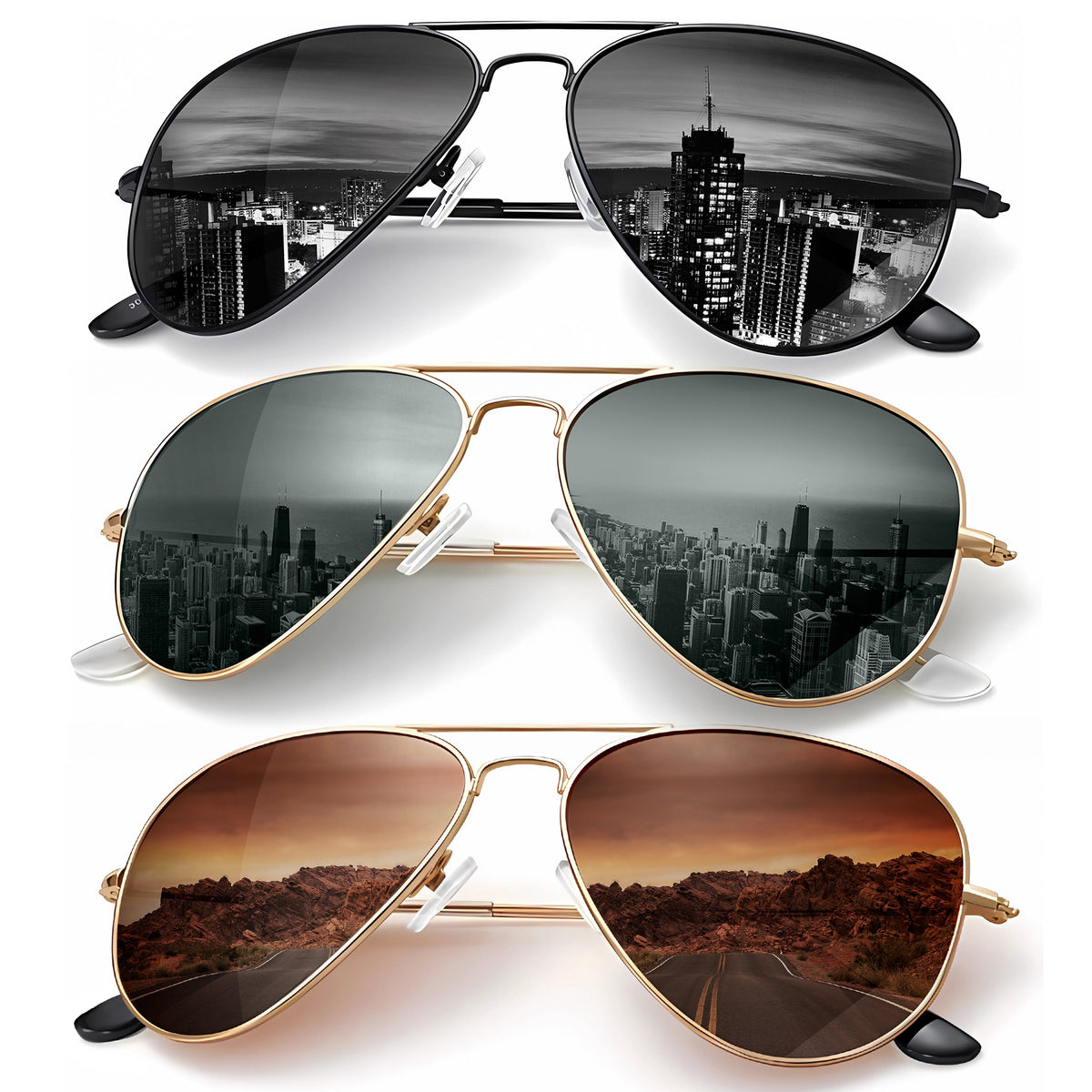 KALIYADI Classic Aviator Sunglasses for Men Women Driving Sun glasses Polarized Lens UV Blocking S24-1-2-5