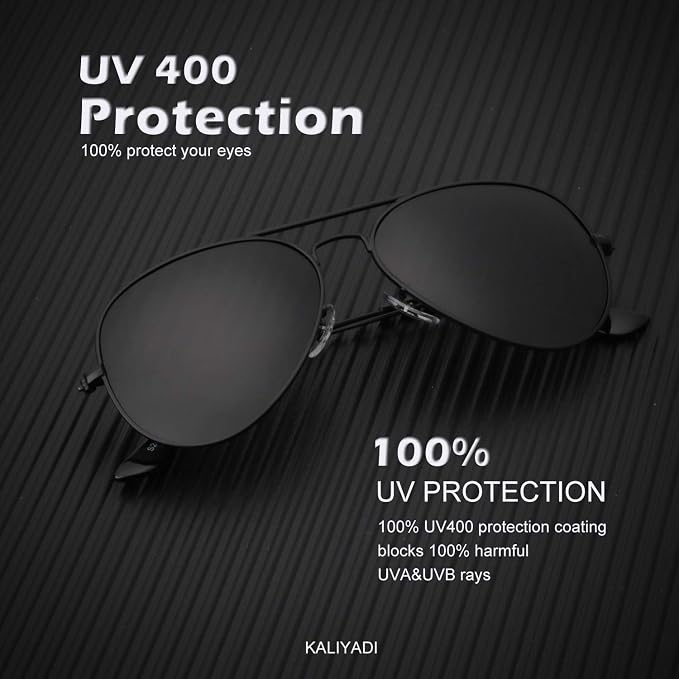 KALIYADI Classic Aviator Sunglasses for Men Women Driving Sun glasses Polarized Lens UV Blocking S24-1-3-4