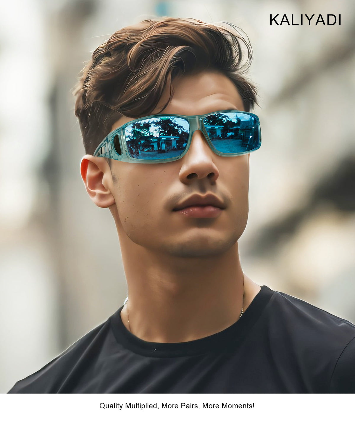 KALIYADI Fit Over Wrap Sunglasses Polarized Sun Glasses:Wrap Around Eyeglasses for Men and Women with UV Protection for Driving WMS105-1-4-5
