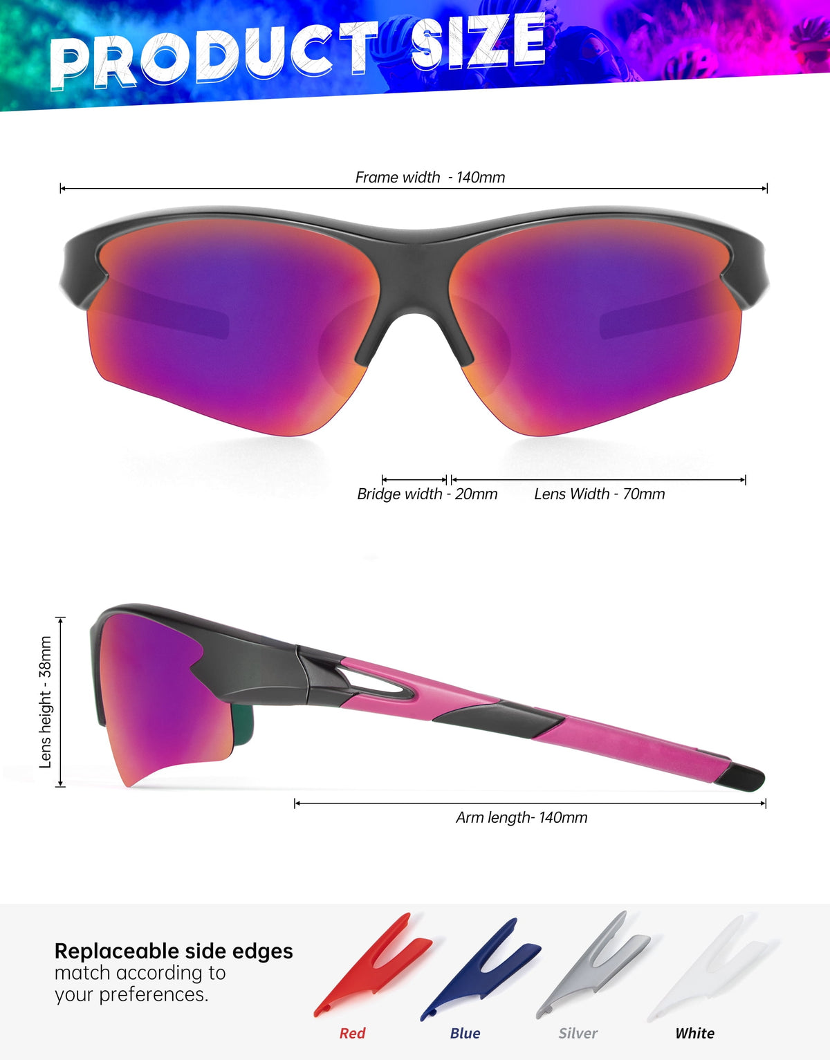 KALIYADI Sports Sunglasses for Men,Polarized Sun Glasses Baseball Softball with UV401 Protection WMS61-1-3-4