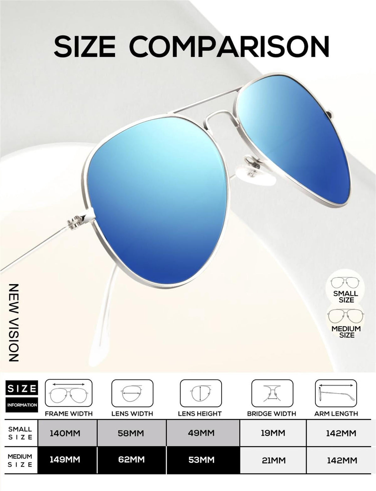 KALIYADI Sunglasses for Men Women Aviator Sun Glasses Polarized Lens UV400 Blocking-Blue WMS24-3