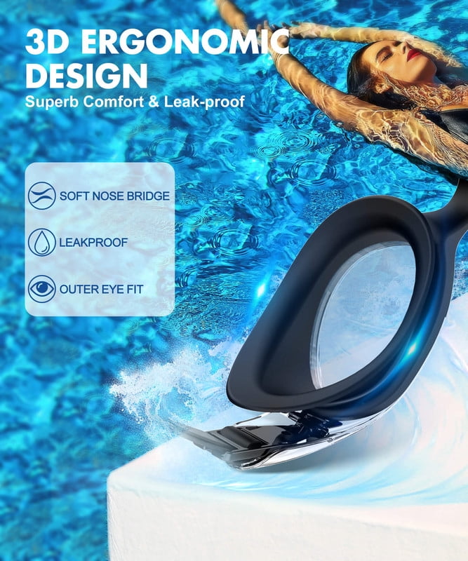 KALIYADI Swim Goggles Adult Goggles-Swimming-men and Women: Anti Fog No Leak and Ultra-wide Field of View 3 Pack WMKAY02-4-5-7