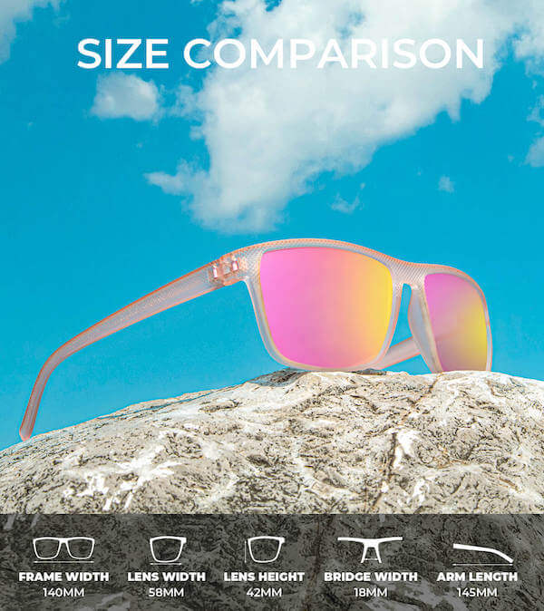 classic rectangle sunglasses size comparison