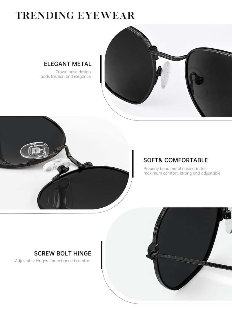 Metal Frame Hexagon Sunglasses S41-1