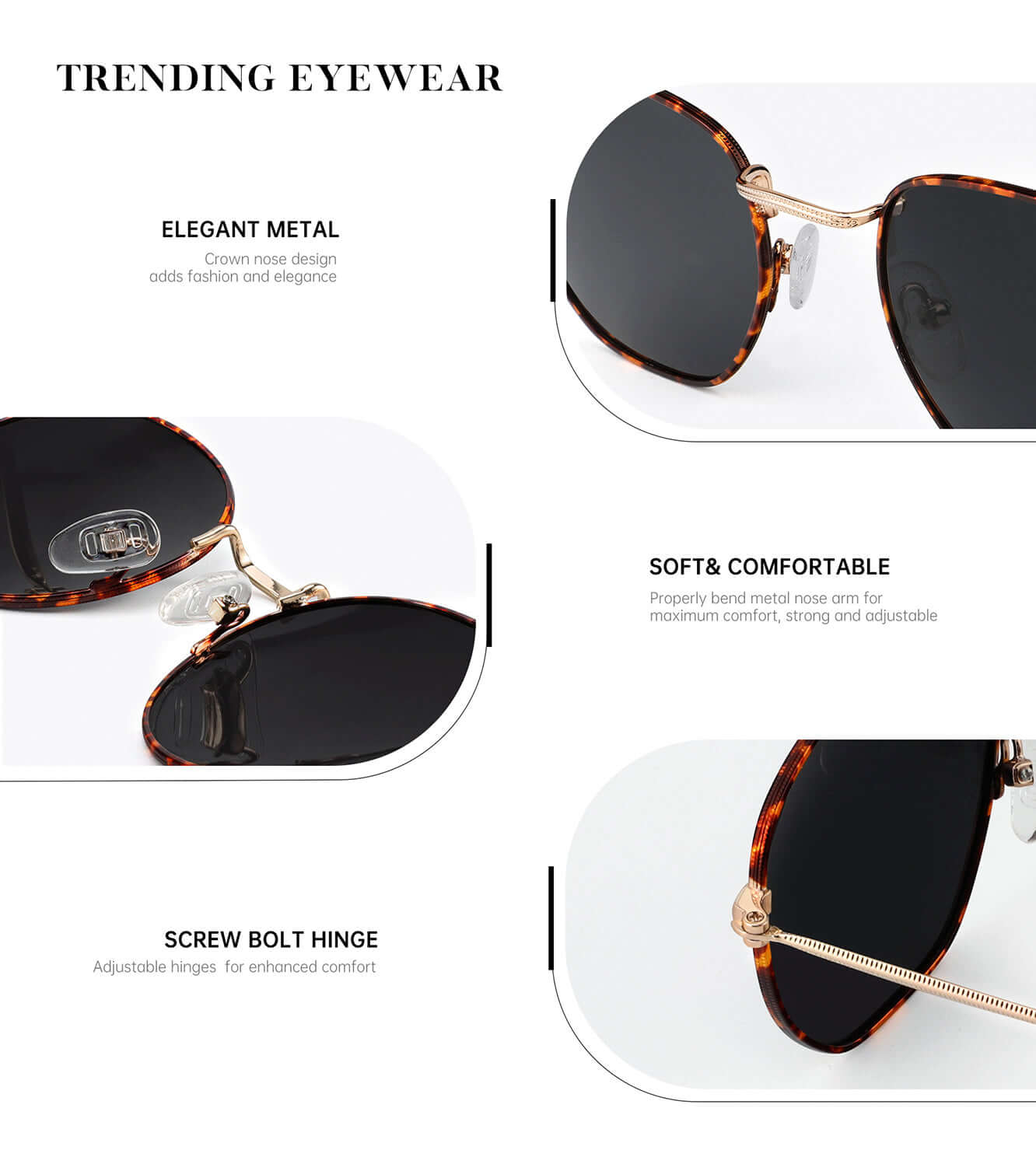 Metal Frame Hexagon Sunglasses S41