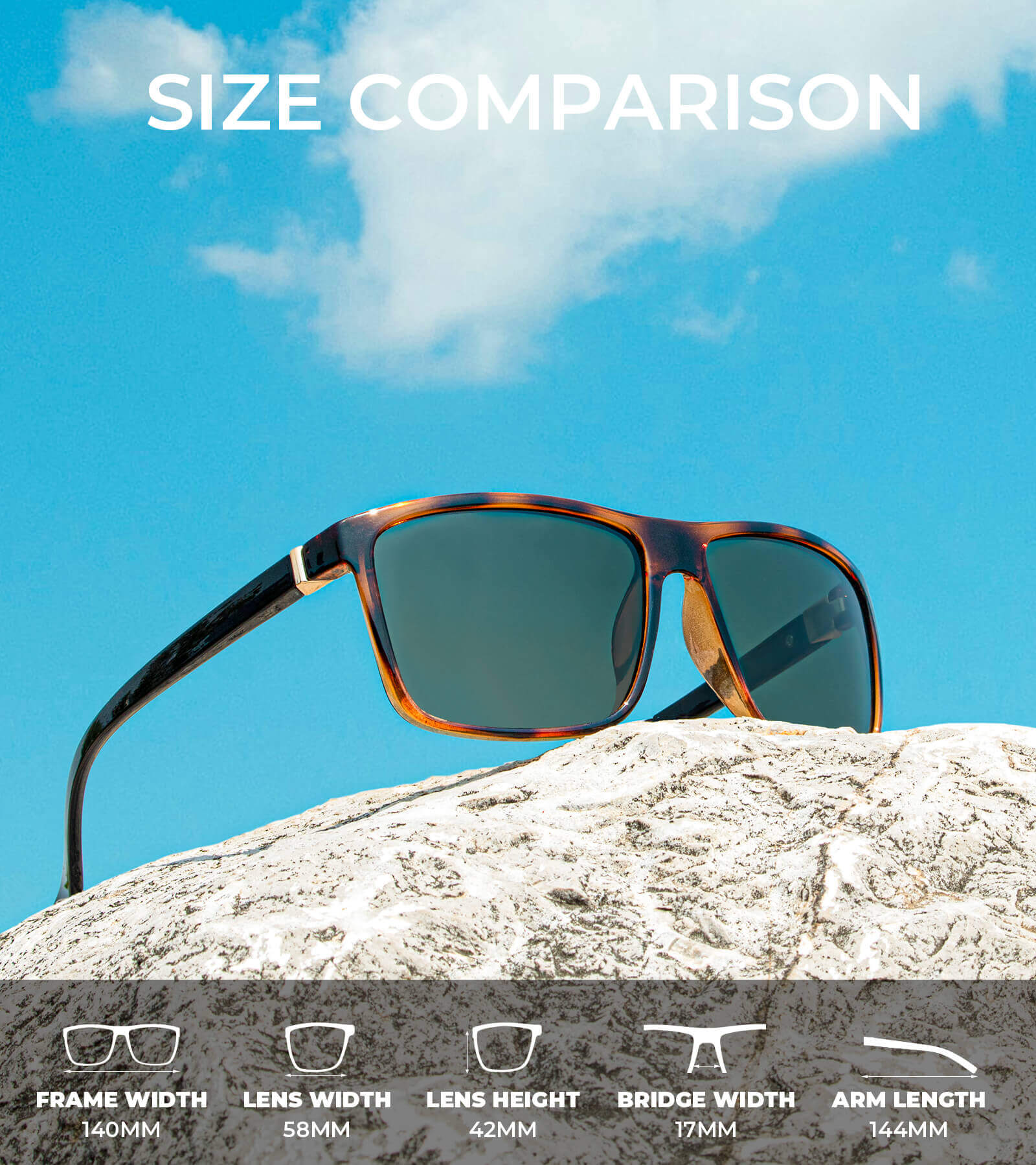 Classic Rectangle Sunglasses S11-1-2-9