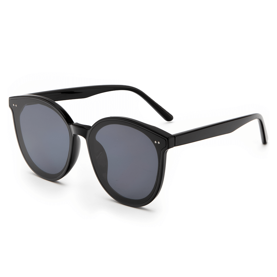 trendy oversized polarized sunglasses (Black Frame Black Lens)