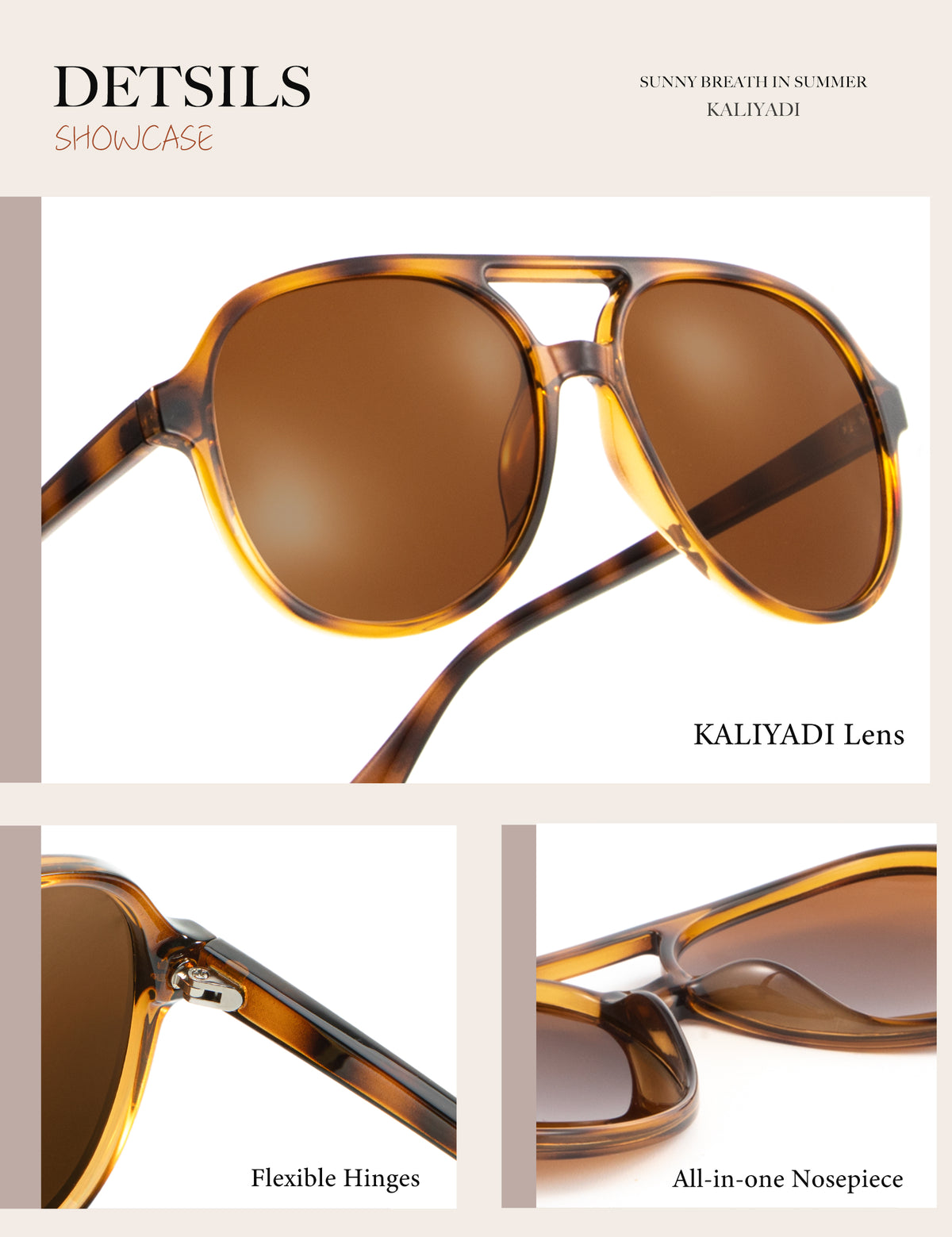 KALIYADI Aviator Sunglasses for Women,Retro Square Sun Glasses with 70s Vintage Style and UV Protection 2 PackWMKAS2410-1-3
