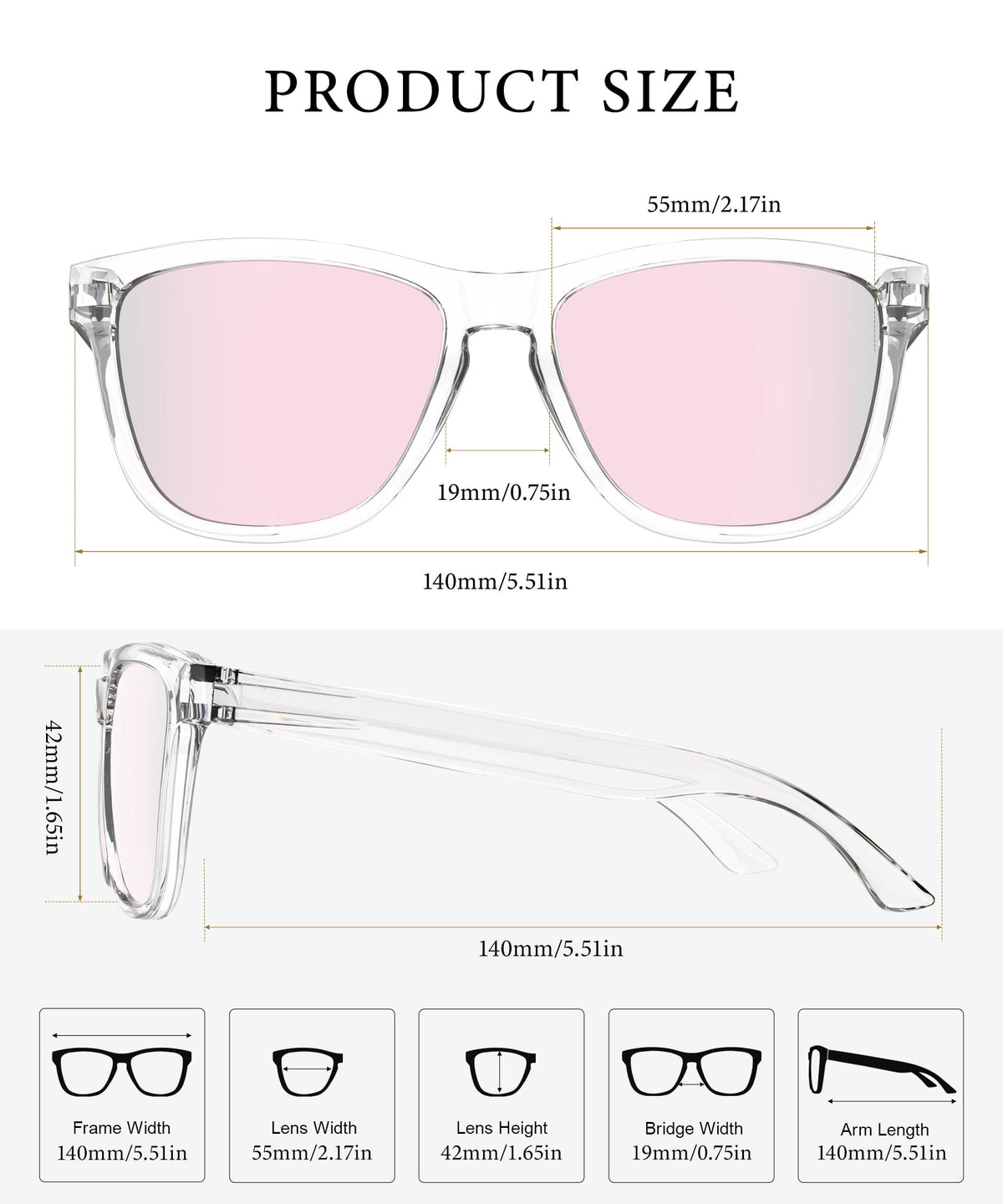 KALIYADI Polarized Sunglasses for Women Men Retro Square Sun Glasses UV Protection WMKAS06-15