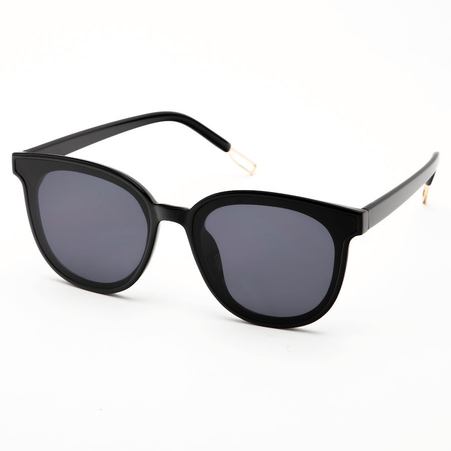 trendy oversized polarized sunglasses (black frame black lens)