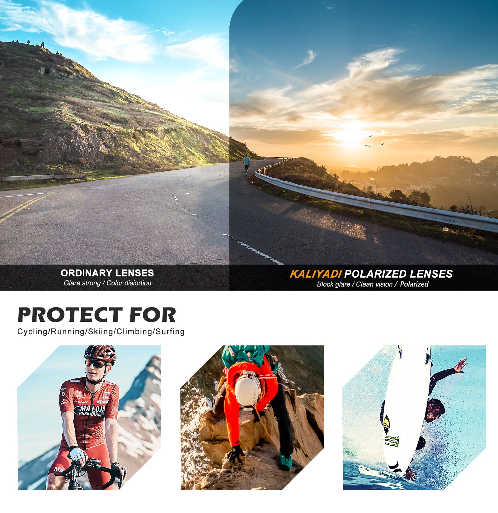 Sports Sunglassesfor Men Women Polarized Mens-Sunglasses UV Protection for Cycling Running S93