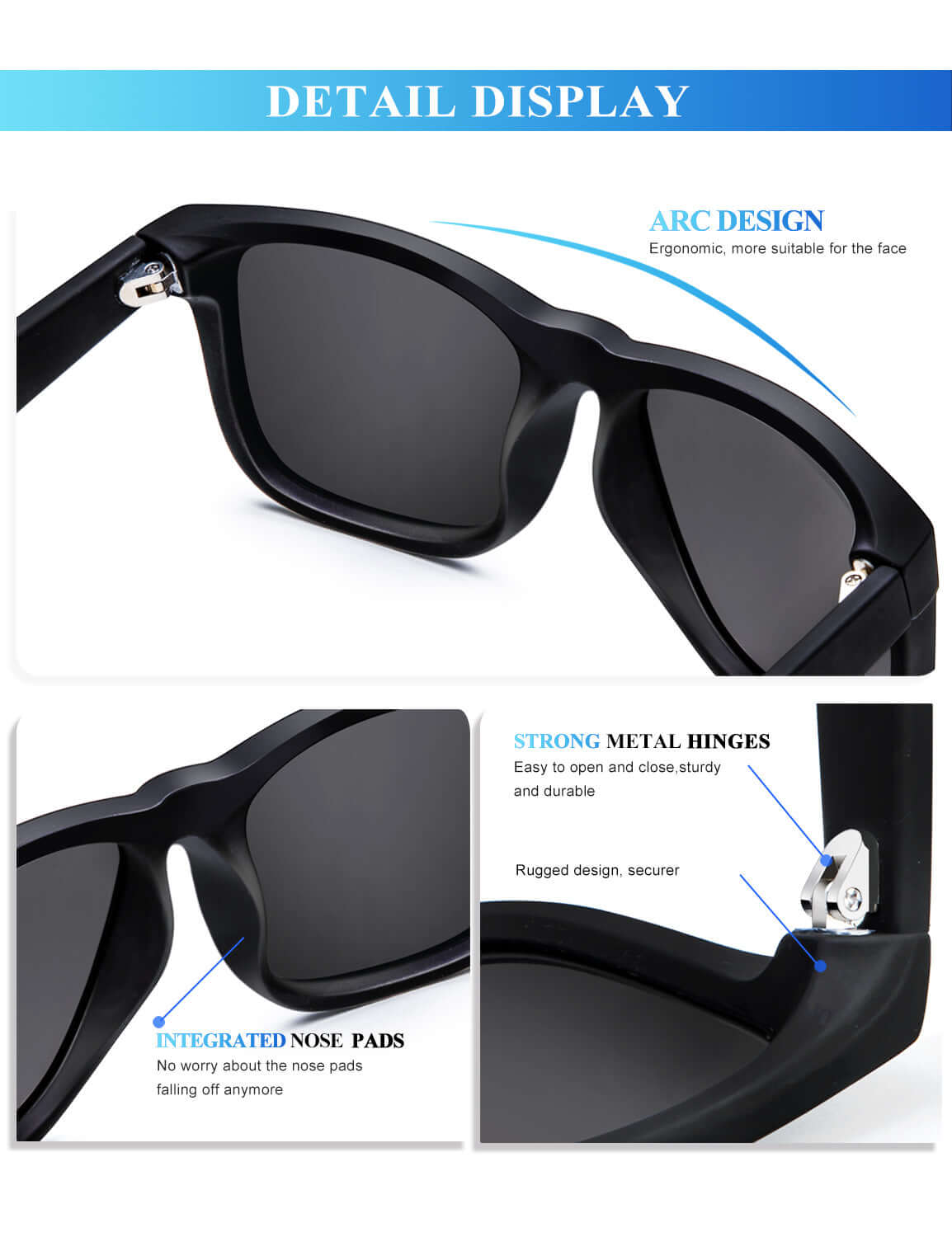 Classic Rectangle Sunglasses S65-3-4-5