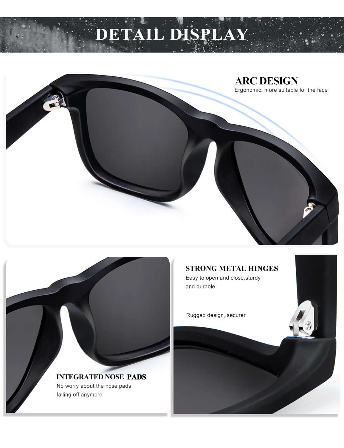 Classic Rectangle Sunglasses S65-1-3-4