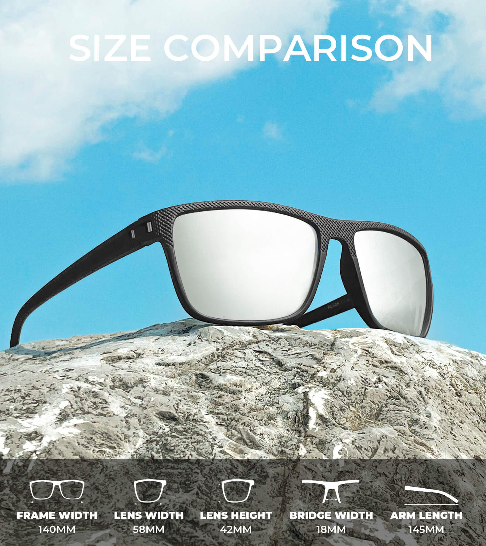 Classic Rectangle Sunglasses S45-3-9-10