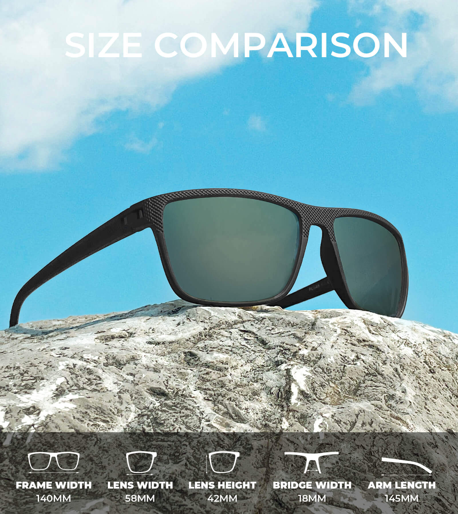 Classic Rectangle Sunglasses S45 (3 Pack)