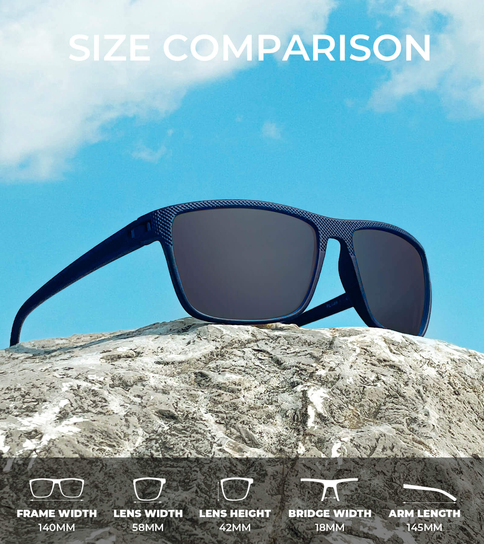 Classic Rectangle Sunglasses S45-1-10-13