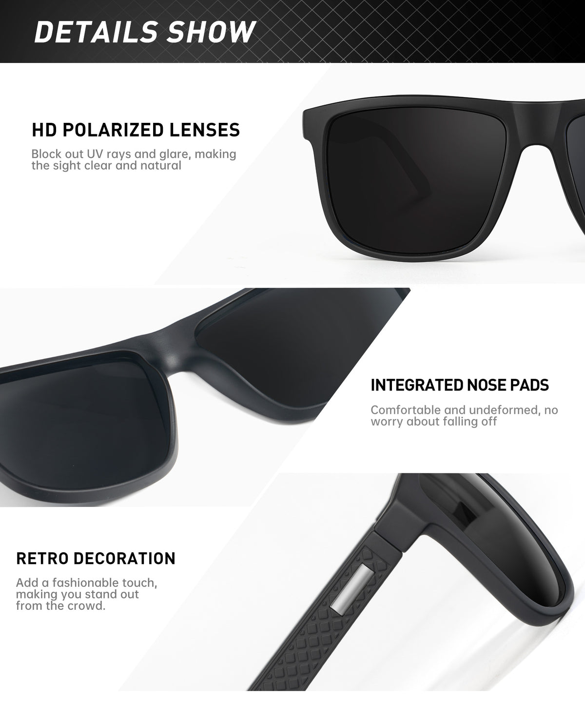 Polarized-Sunglasses Mens UV Protection Unisex Driving Fishing Golf S13-1-3-6