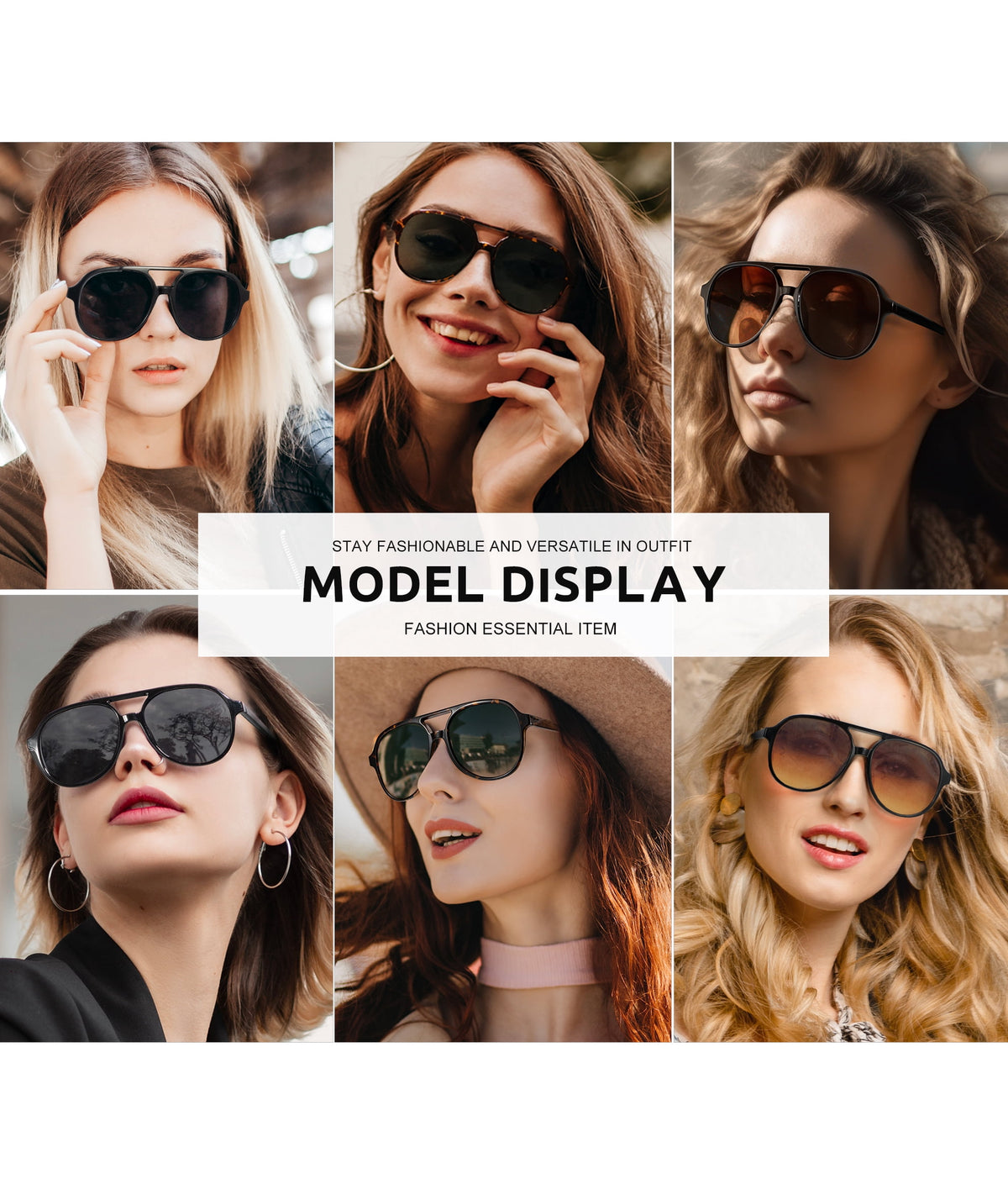 KALIYADI Aviator Sunglasses for Women,Retro Square Sun Glasses with 70s Vintage Style and UV Protection 2 Pack WMKAS2410-1-3