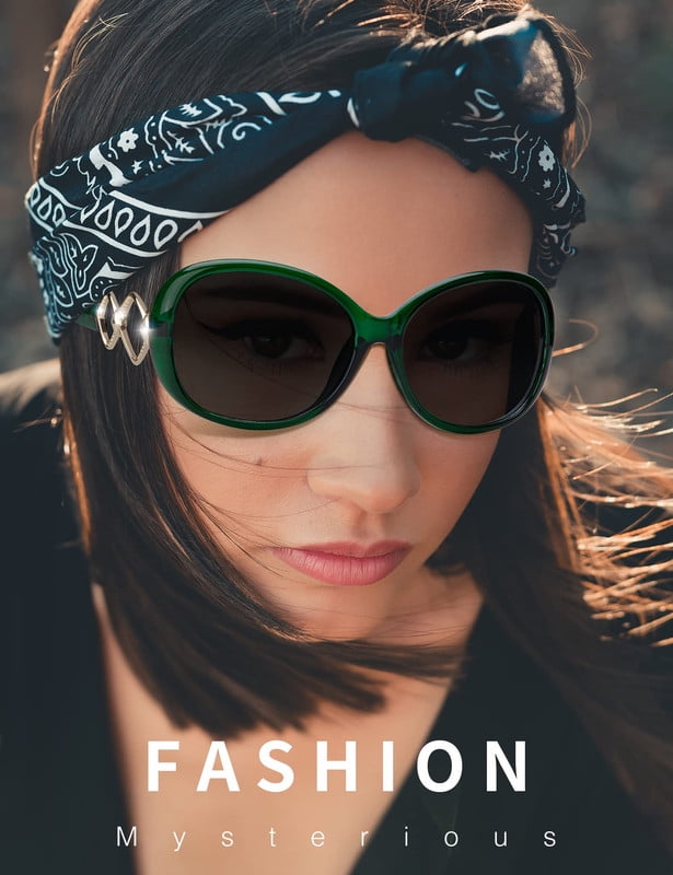 KALIYADI Oversized Sunglasses for Women, Vintage Women Sunglasses Trendy Polarized Sunglasses with UV Protection WMKAS3703-4