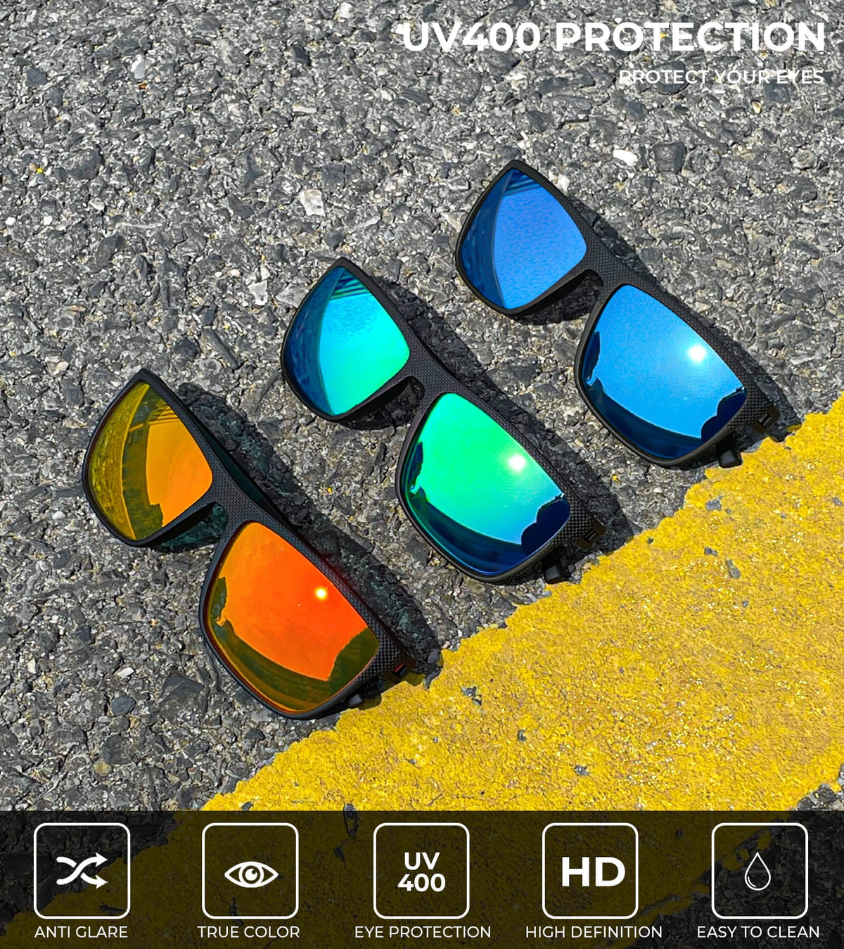 Polarized Sunglasses for Men Lightweight Sun Glasses with UV Protection Mens Sports Sunglasses for Golf Hiking Fishing Driving WMS45-4-5-6