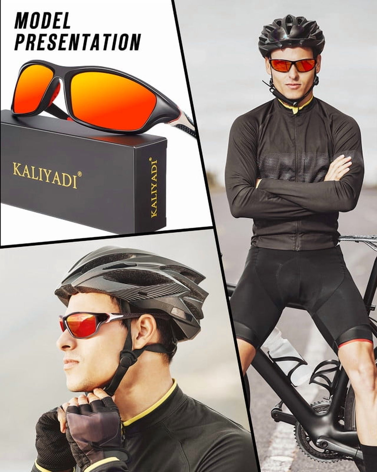 KALIYADI Polarized Sports Sunglasses for Men,Mens Sun Glasses for Driving Fishing Cycling UV400 Protection 3 Pack WMS64-1-3-4