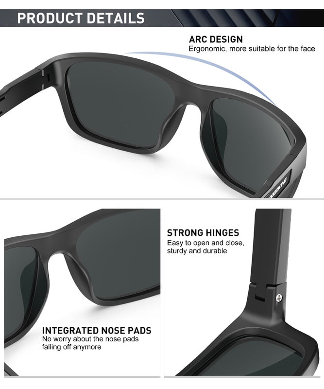 KALIYADI Sports Sunglasses for Men,Polarized Sun Glasses Cycling Running Sunglasses with UV400 Protection WMKA150-2-4-5