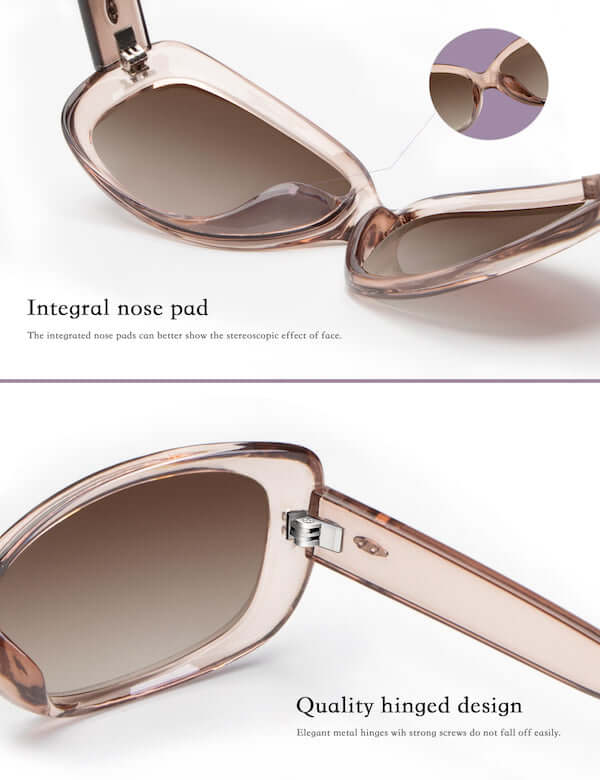 Graceful Square Polarized Sunglasses detail display