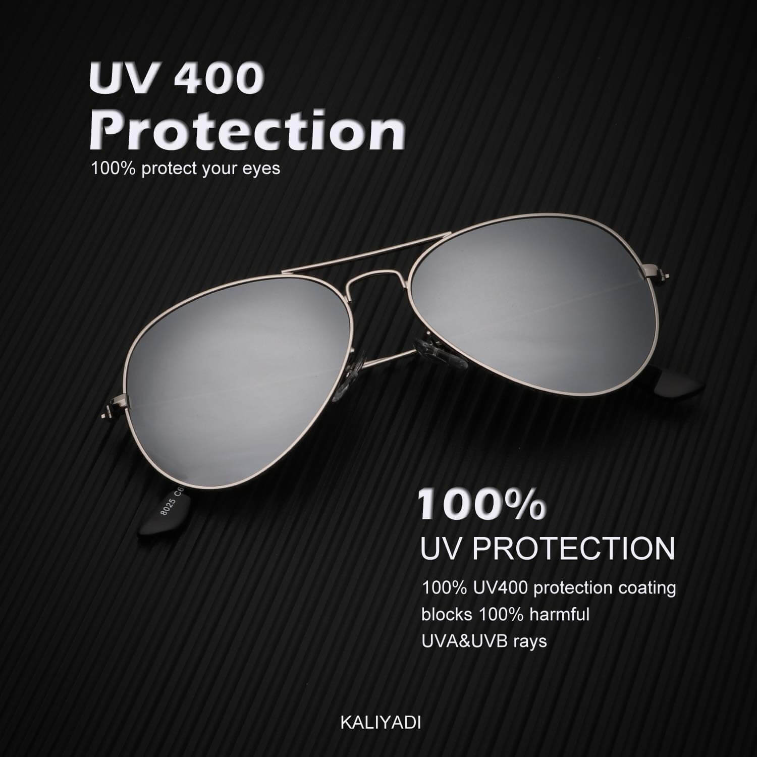 Silver Frame Silver Lens UV 400 Protection