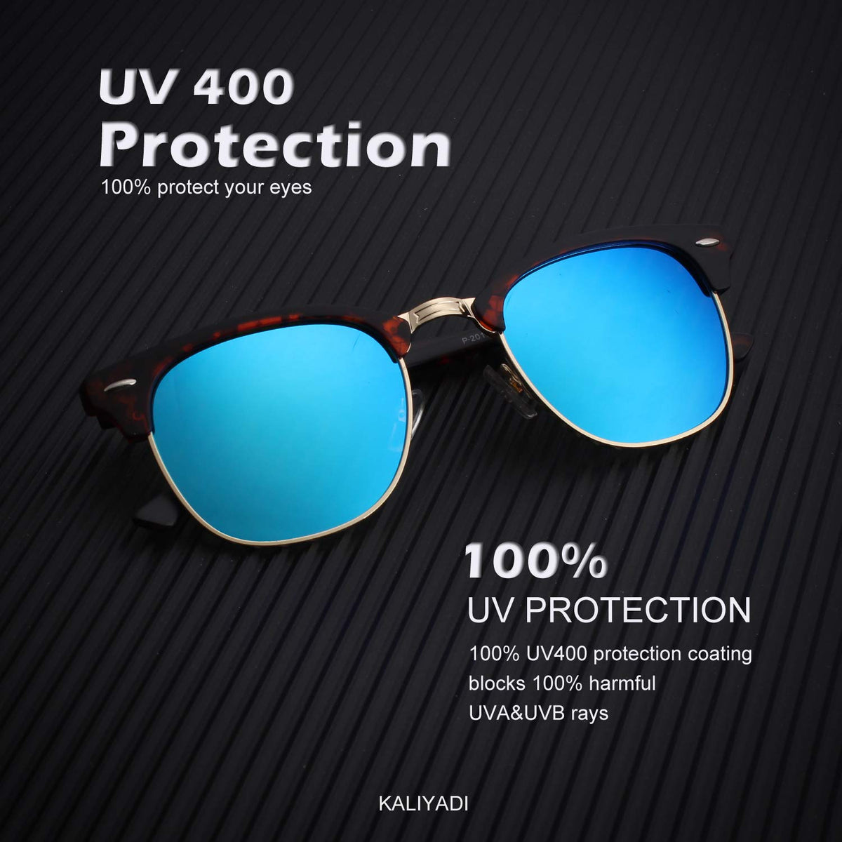KALIYADI Polarized Sunglasses Trendy Stylish Half-frame Sun Glasses for Men Women Driving Sun glasses UV Blocking WMKAS23-3-4-5