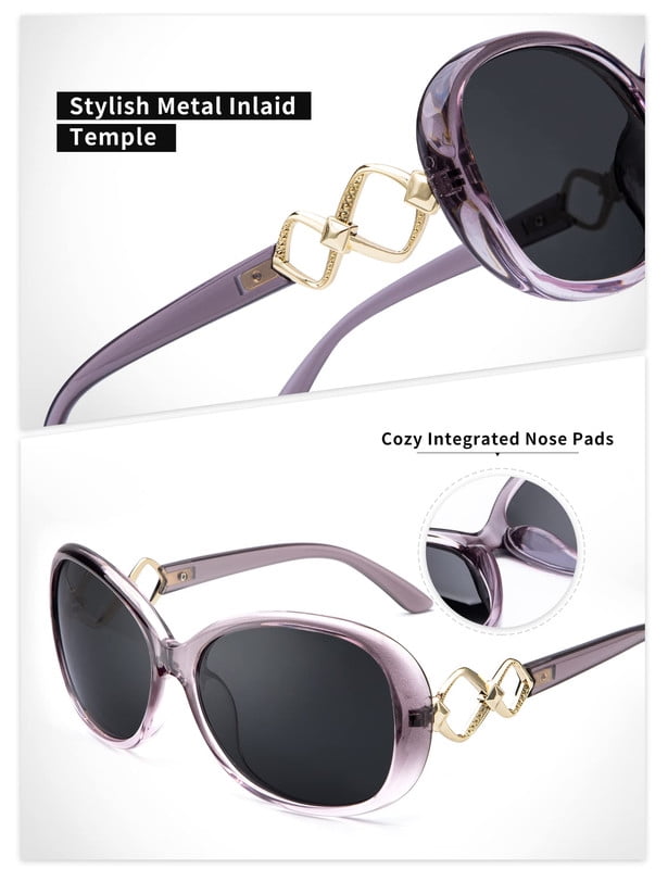 KALIYADI Oversized Sunglasses for Women, Vintage Women Sunglasses Trendy Polarized Sunglasses with UV Protection WMKAS3703-4