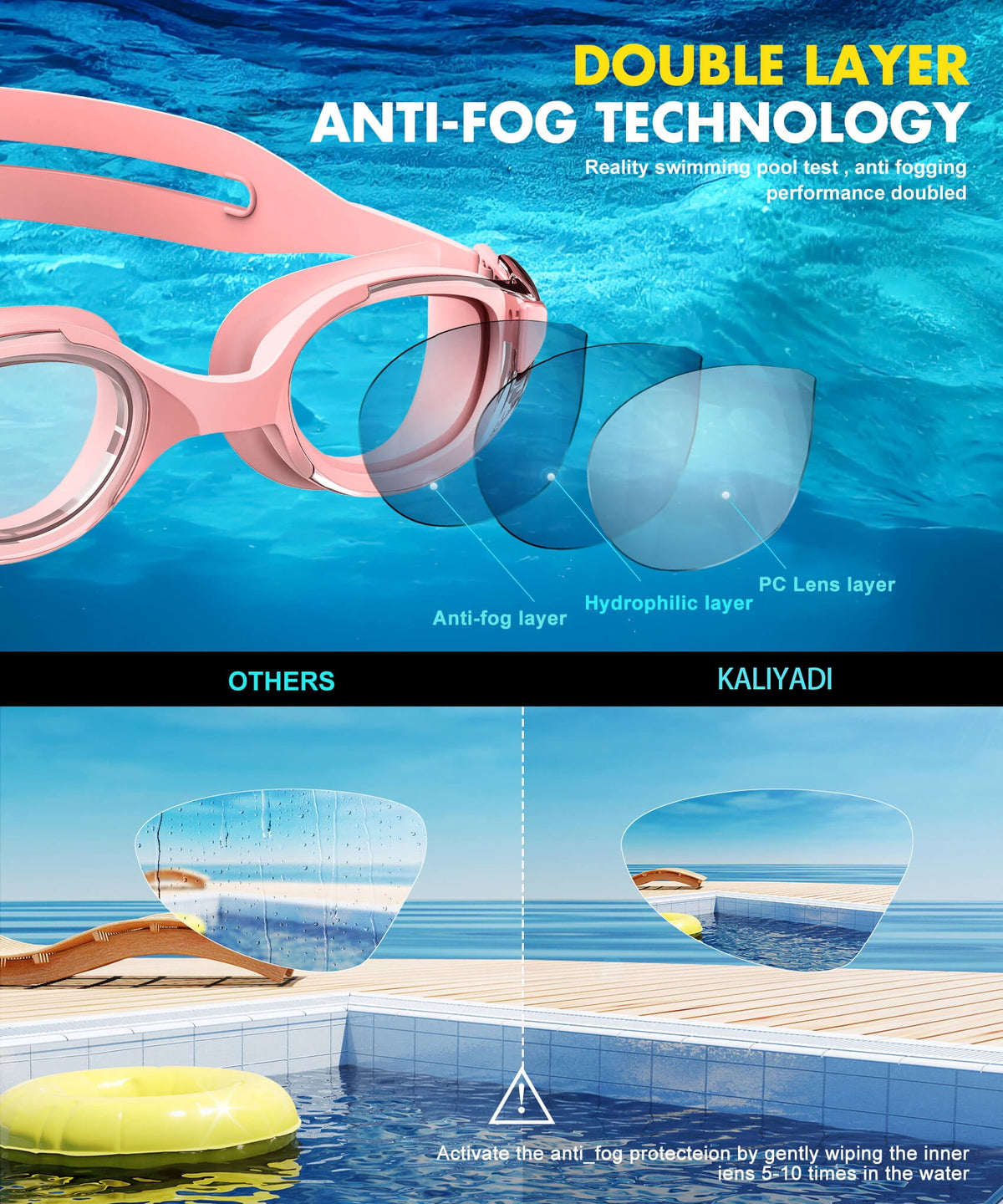 Adult Swim Goggles,3 Pack Swimming Goggles for Swimming,Goggles Swimming for Women and Men,Anti Fog Swim Goggles WMKAY02-2-9-10