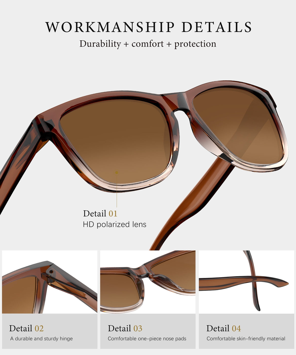 KALIYADI Womens Sunglasses Polarized Sunglasses Women Trendy Retro Sun Glasses with UV Protection WMS06-1-5-15