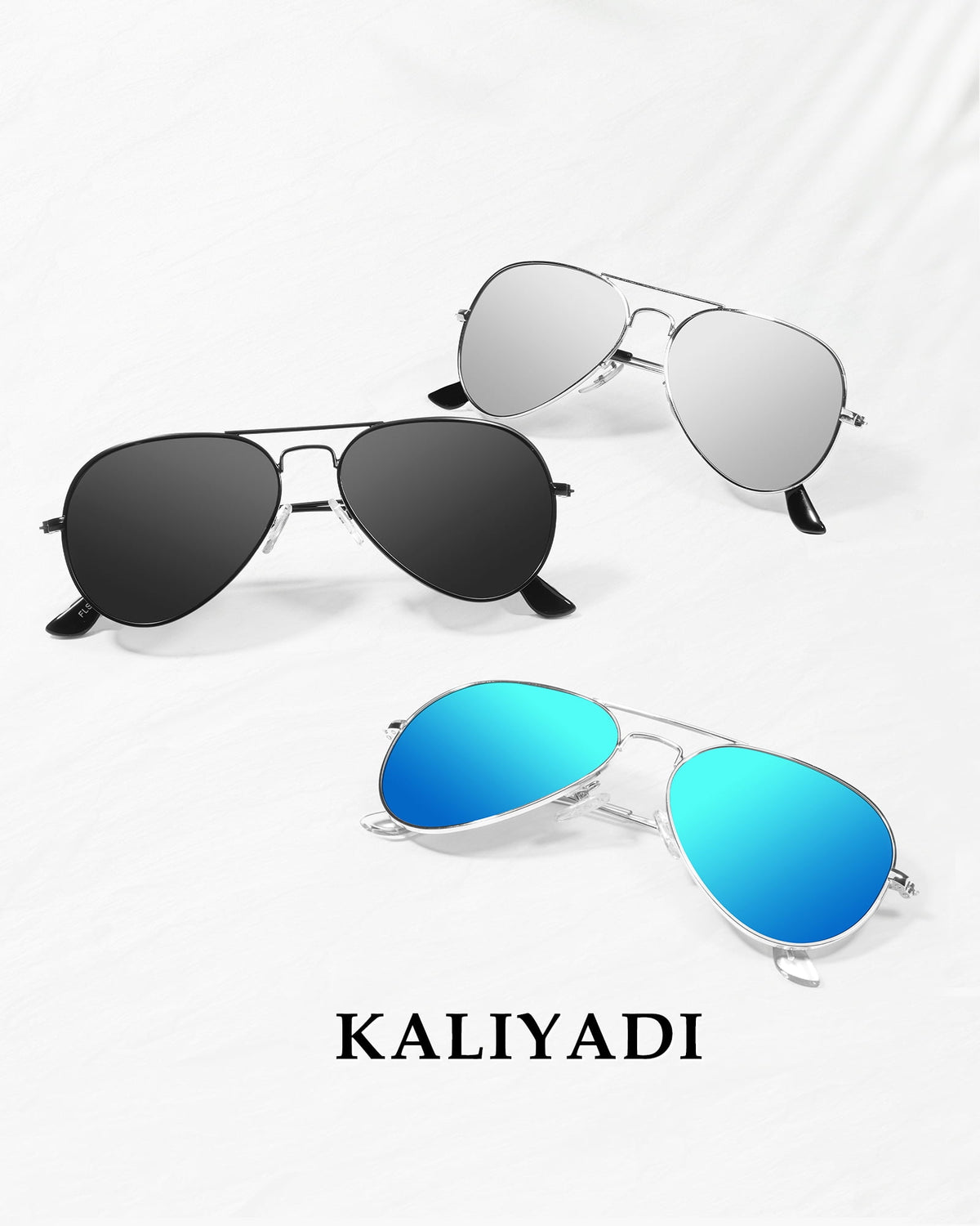 KALIYADI Sunglasses for Men Women Aviator Sun Glasses Polarized Lens UV400 Blocking-3 Pack WMS24-1-3-6