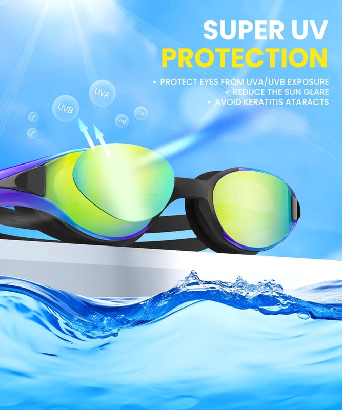 Adult Swim Goggles,3 Pack Swimming Goggles for Swimming,Goggles Swimming for Woman and Men,Anti Fog Swim Goggles WMKAY02-1-2-7