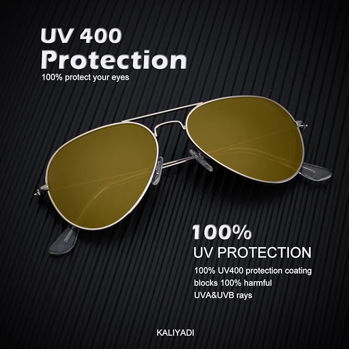 KALIYADI Classic Aviator Sunglasses for Men Women Driving Sun glasses Polarized Lens UV Blocking S24-17