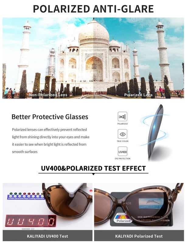 KALIYADI Oversized Sunglasses for Women, Polarized Trendy Vintage Ladies Sun Glasses with UV Protection WMKAS3702-1
