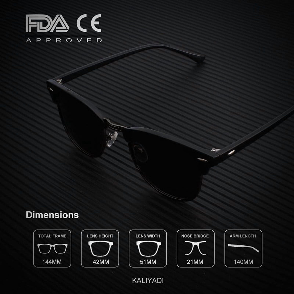 KALIYADI Polarized Sunglasses Trendy Stylish Half-frame Sun Glasses for Men Women Driving Sun glasses UV Blocking WMKAS23-3-4-5