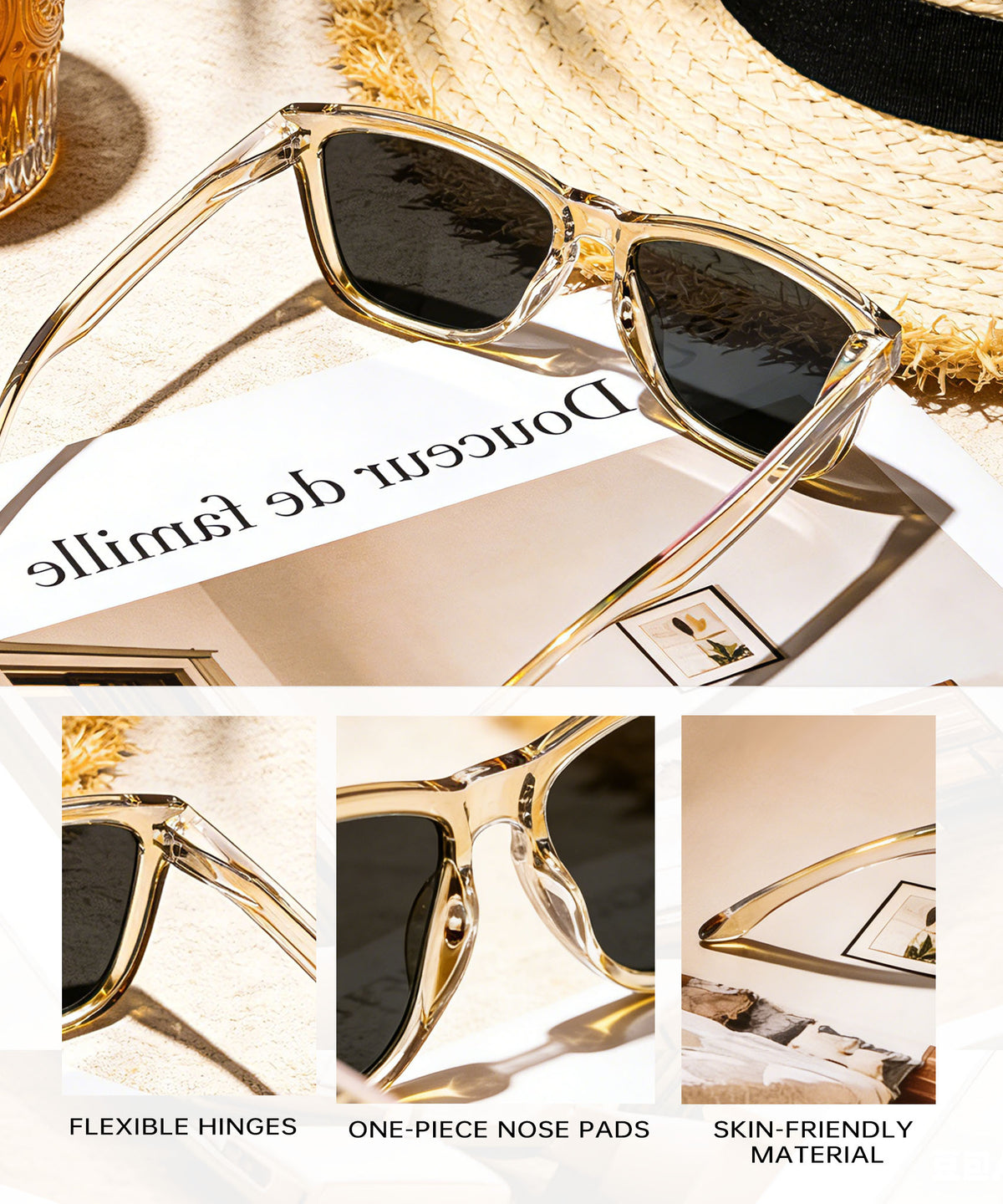 KALIYADI Womens-Sunglasses Polarized Sunglasses Womens: Retro Trendy Sun Glasses with UV400 Protection for Travel Driving S06-23