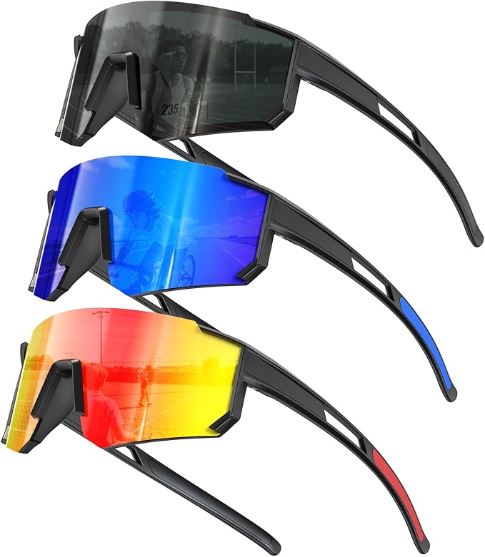 KALIYADI Kids Polarized Sunglasses Youth-Baseball-Sunglasses: Boys Girls Sport Running UV400 Protection Sun Glasses Age 6-14 S77-1-3-4