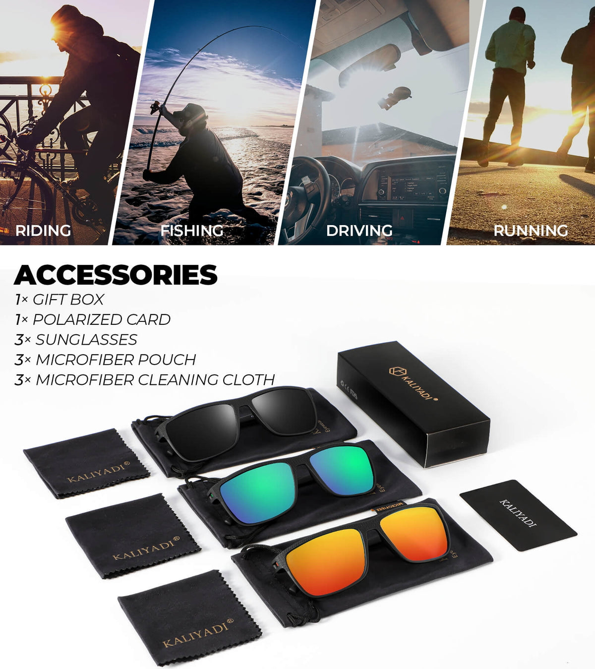 Polarized Sunglasses for Men Lightweight Sun Glasses with UV Protection Mens Sports Sunglasses for Golf Hiking Fishing Driving WMS45-1-5-6