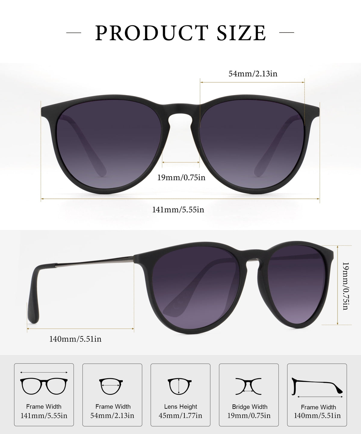 KALIYADI Cat Sunglasses Women Retro Polarized Sun Glasses with UV Protection for Women(S28)