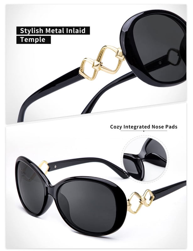 KALIYADI Oversized Sunglasses for Women, Vintage Women Sunglasses Trendy Polarized Sunglasses with UV Protection WMKAS3703-1
