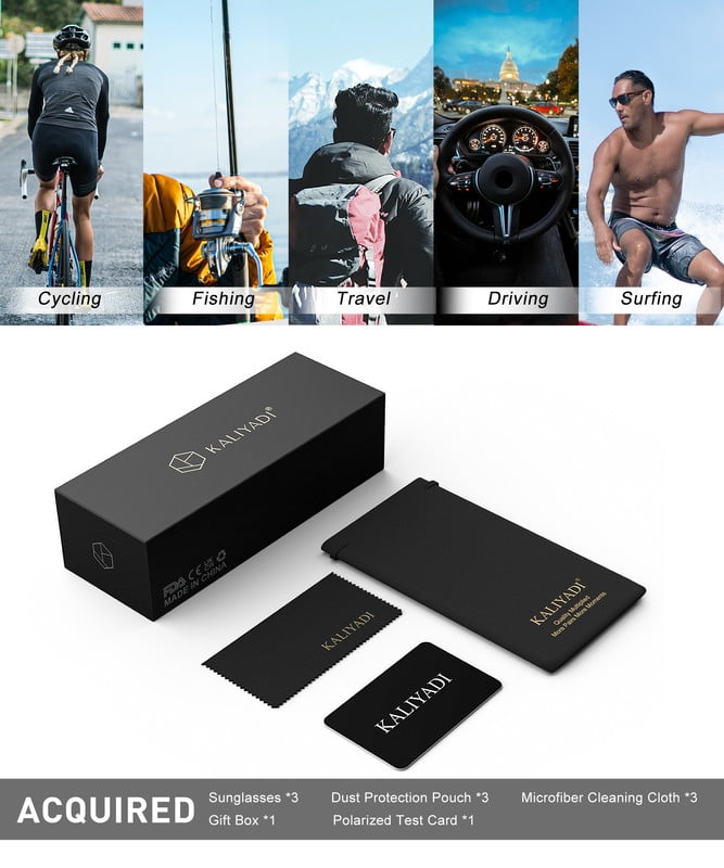 KALIYADI Sports Sunglasses for Men,Polarized Sun Glasses Cycling Running Sunglasses with UV400 Protection WMKA150-2-4-5