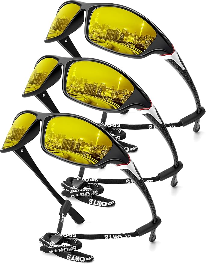 KALIYADI 4 Pack Polarized Sunglasses-Men Sports Sun-glasses: Mens Sunglasses UV Protection for Fishing Driving Cycling S64-10-10-10