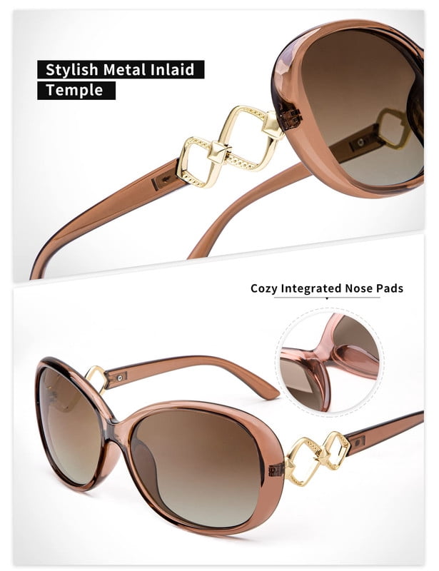 KALIYADI Oversized Sunglasses for Women, Vintage Women Sunglasses Trendy Polarized Sunglasses with UV Protection WMKAS3703-2