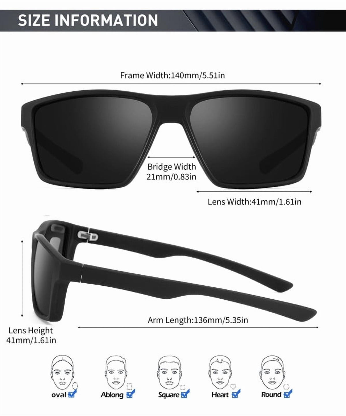 KALIYADI Sports Sunglasses for Men,Polarized Sun Glasses Cycling Running Sunglasses with UV400 Protection WMKAS86-1-7-9
